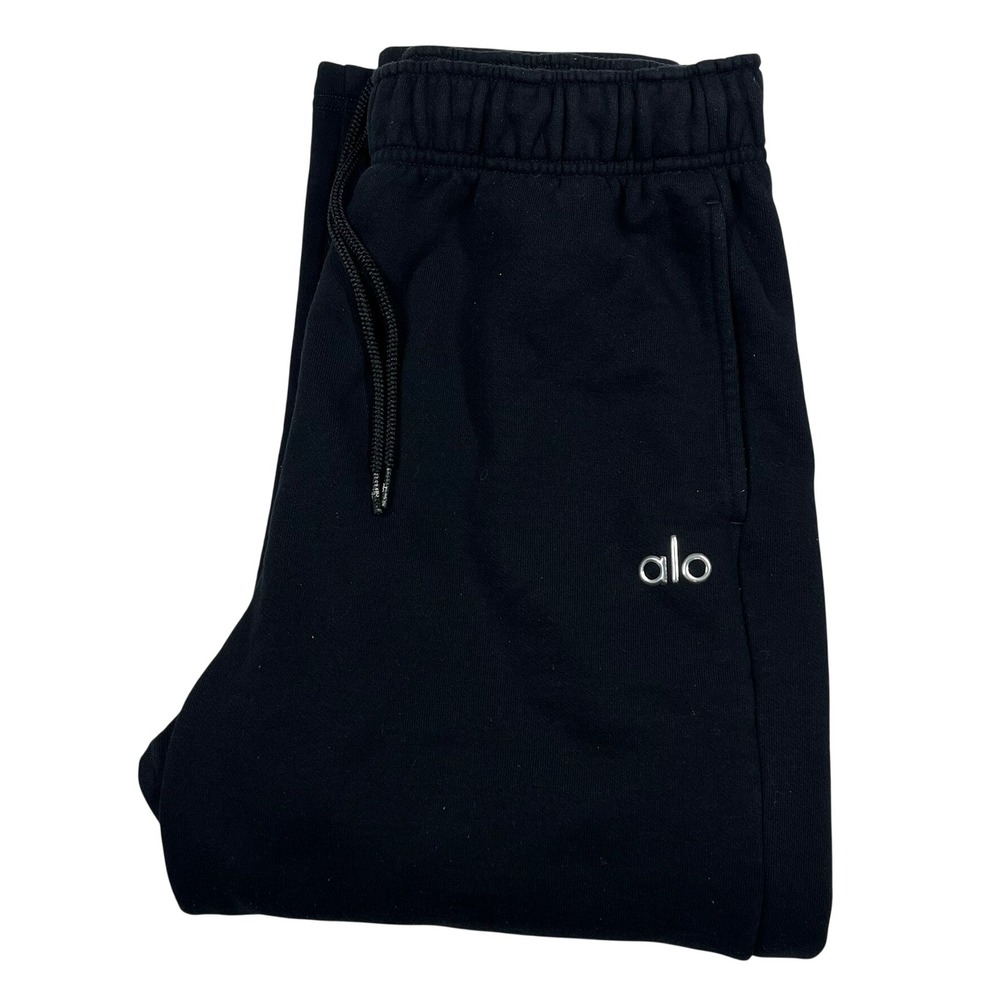 Alo Yoga Accolade Straight Leg Sweatpants Womens M Black Fleece Lined Athleisure
